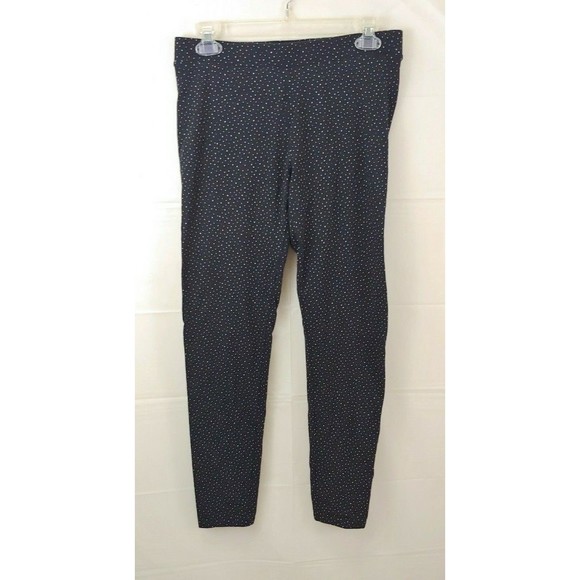 LC Lauren Conrad Leggings Medium Black White Polka Dot Stretch Pull On Pants - Picture 1 of 4